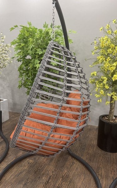 ANNAPARK Gümbet Rattan Bahçe Salıncak - Koyu Gri