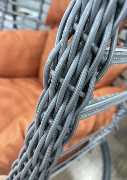 ANNAPARK Gümbet Rattan Bahçe Salıncak - Koyu Gri