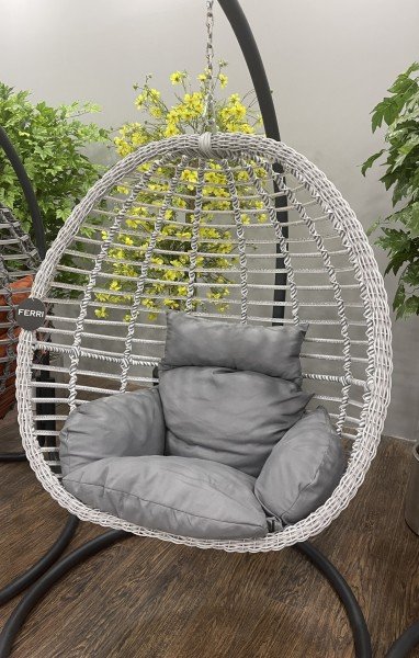 ANNAPARK Gümbet Rattan Bahçe Salıncak - Açık Gri