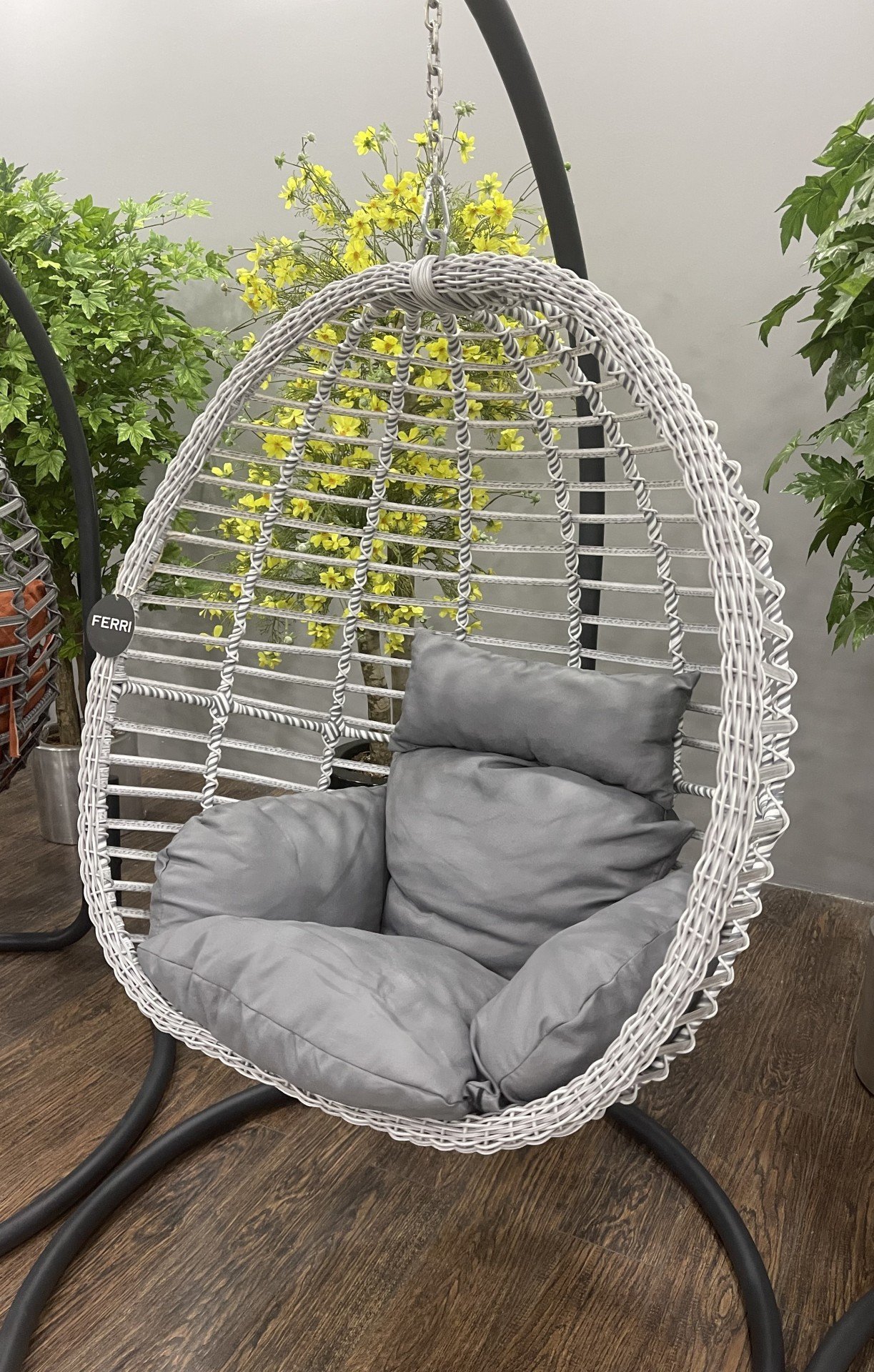 ANNAPARK Gümbet Rattan Bahçe Salıncak - Açık Gri