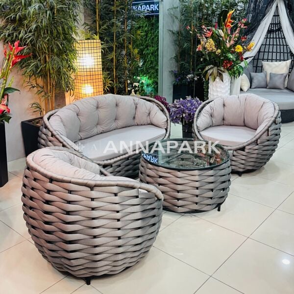Annapark Apple Balkon Oturma Grubu, Balkon Koltuk Takımı Antrasit