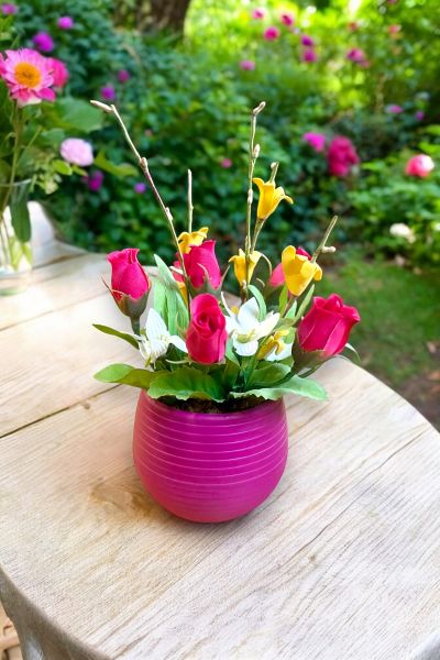 Dekoratif Aranjman Kırmızı Gül