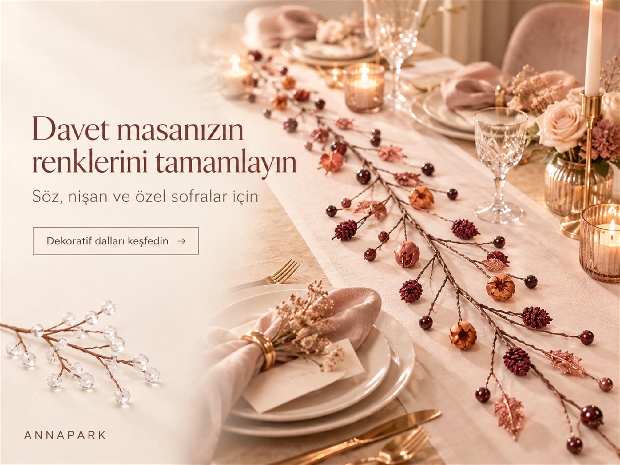 Davet masanızın renklerini tamamlayın satış görseli