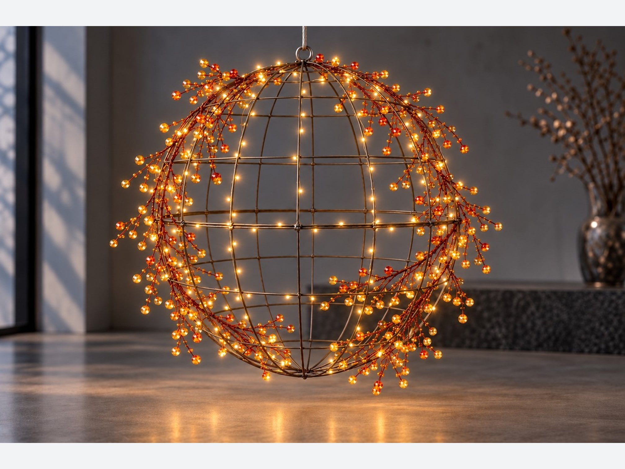 G02-L / Kehribar kristal görünümlü ve LED ip ışık