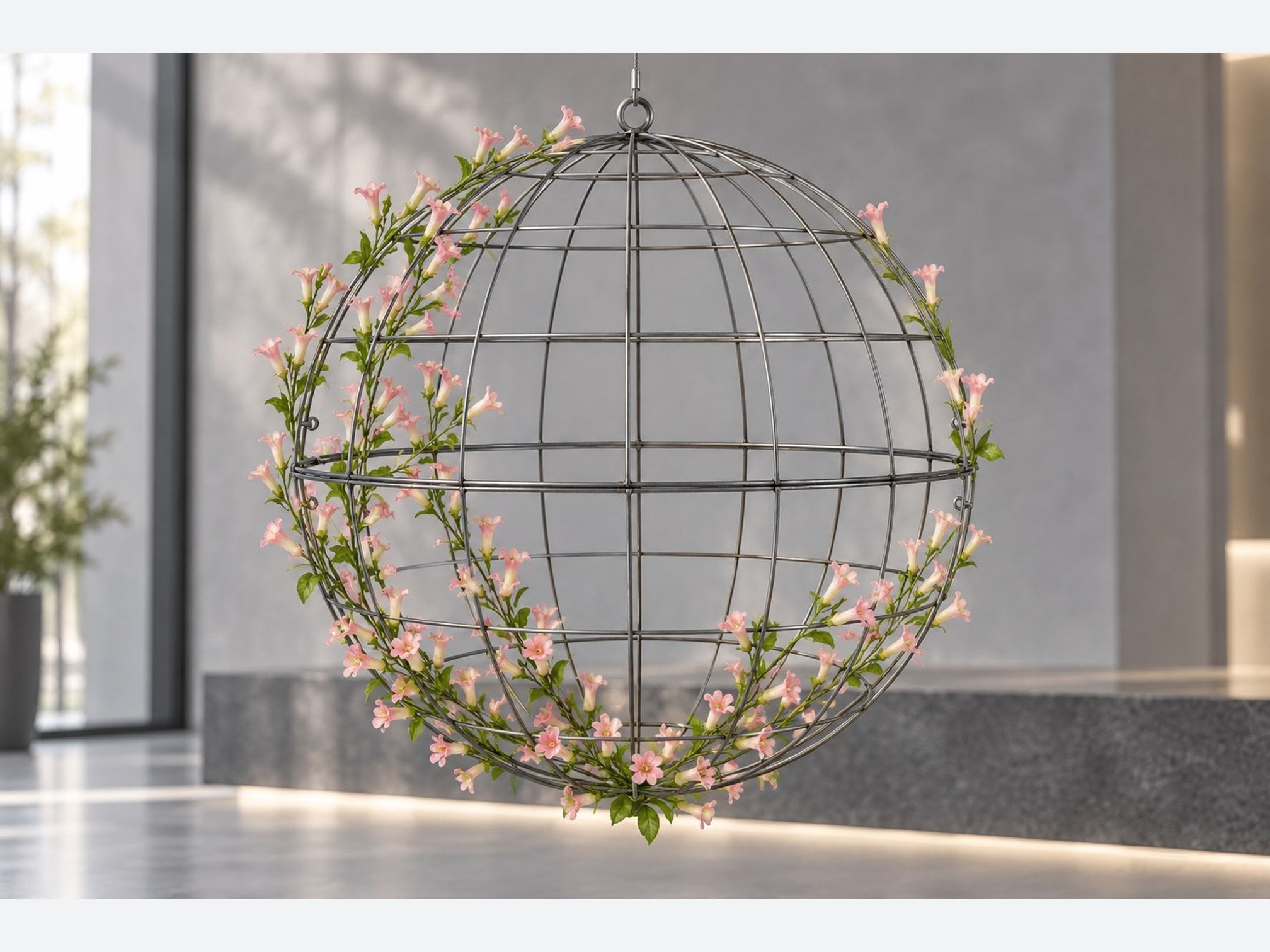 F02 / Açık pembe bahar dallı küre