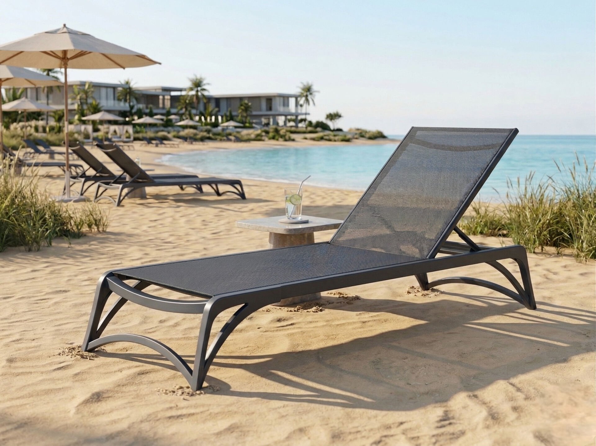 Kompozit Ayaklı Aluminyum Fileli Şezlong