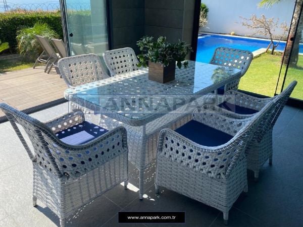 Annapark Glory Rattan Yemek Masa Takımı