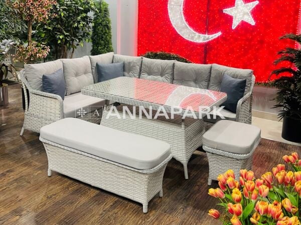 Marbella Masalı Köşe Takımı – Açık Gri