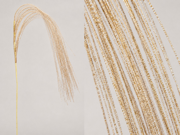 Simli Dekoratif Aranjman Dalı 60 cm – Gold