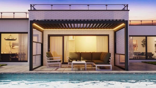 Zanetta Forte Motorlu Biyoklimatik Alüminyum Pergola (4.0m x 3.0m)