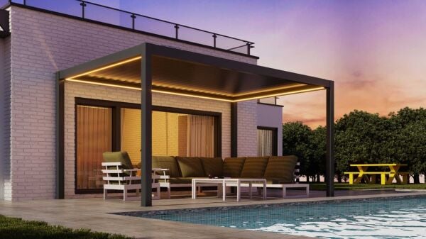 Zanetta Forte Motorlu Biyoklimatik Alüminyum Pergola (4.0m x 3.0m)