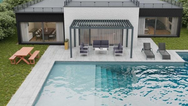Zanetta Forte Motorlu Biyoklimatik Alüminyum Pergola (4.0m x 3.0m)