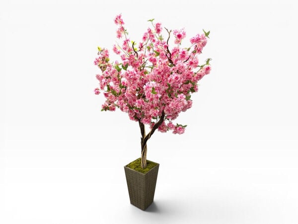 Geniş Taçlı Sakura Yapay Ağaç 230 cm - Rattan Saksılı