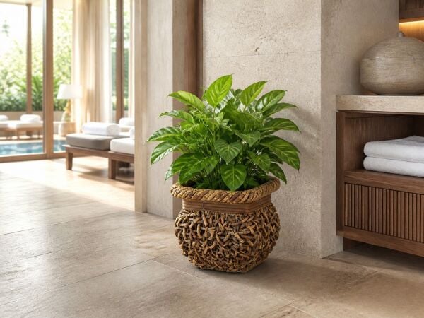 Dekoratif Hasır Saksı SW12597
