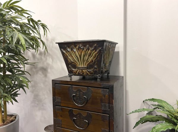 Dekoratif Vintage Bakır Saksı 3'lü Set