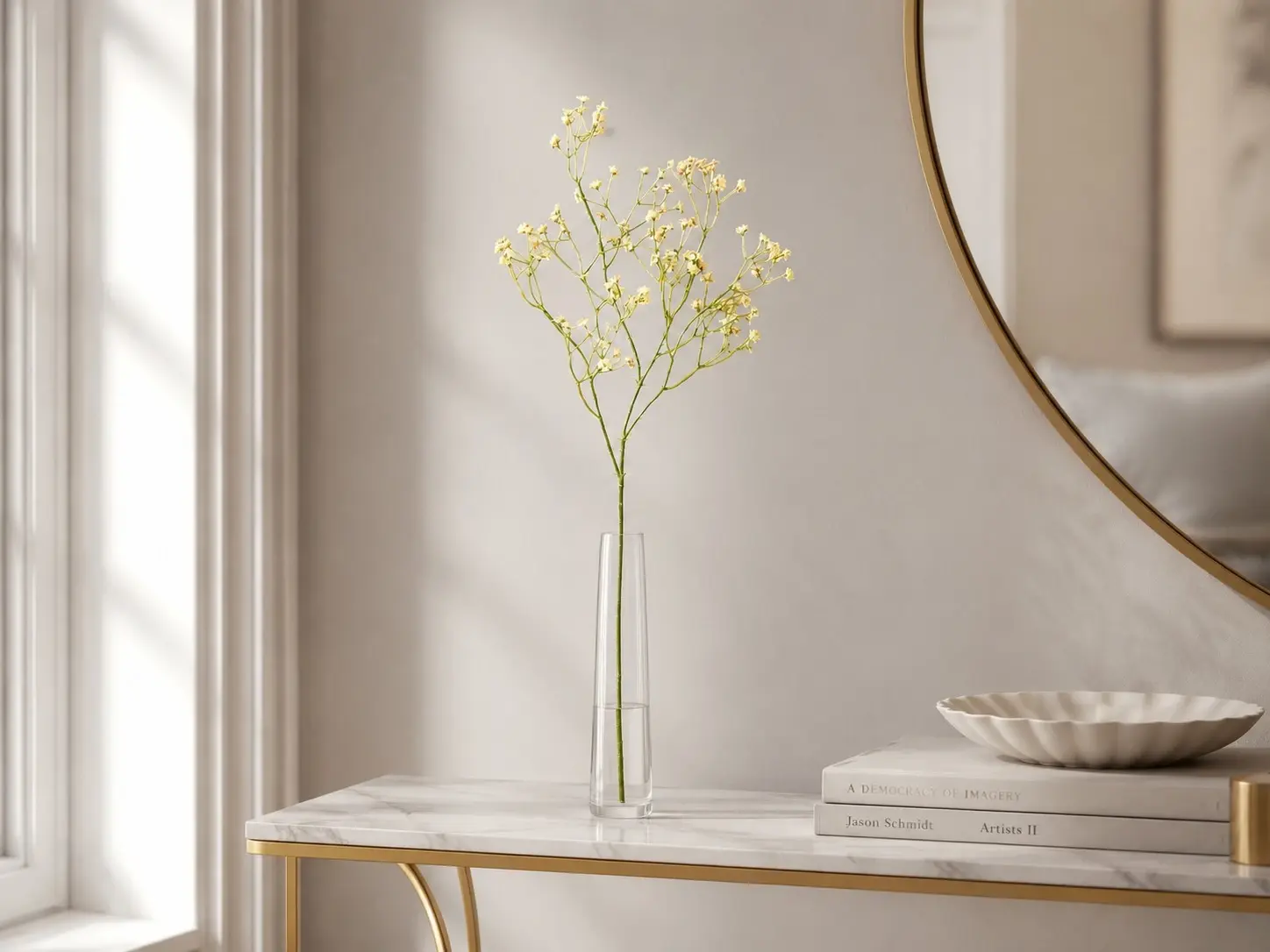Krem Yapay Cipso Dalı 65 cm