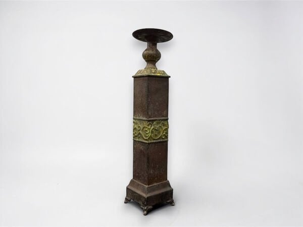 Eskitme El Yapımı Vintage Şamdan ve Mumluk (60 cm)