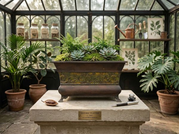 Dekoratif Vintage Metal Saksı 3'lü Set | El Boyama Eskitme Saksı