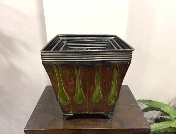 Dekoratif Vintage Bakır Saksı 3'lü Set