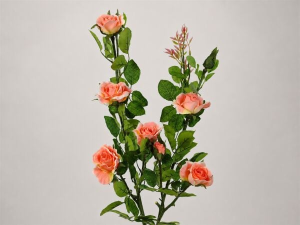 Yapay Gül Dalı Somon 80 cm | Uzun Vazo Çiçeği