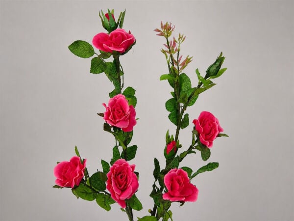 Yapay Gül Dalı Koyu Pembe 80 cm | Uzun Vazo Çiçeği