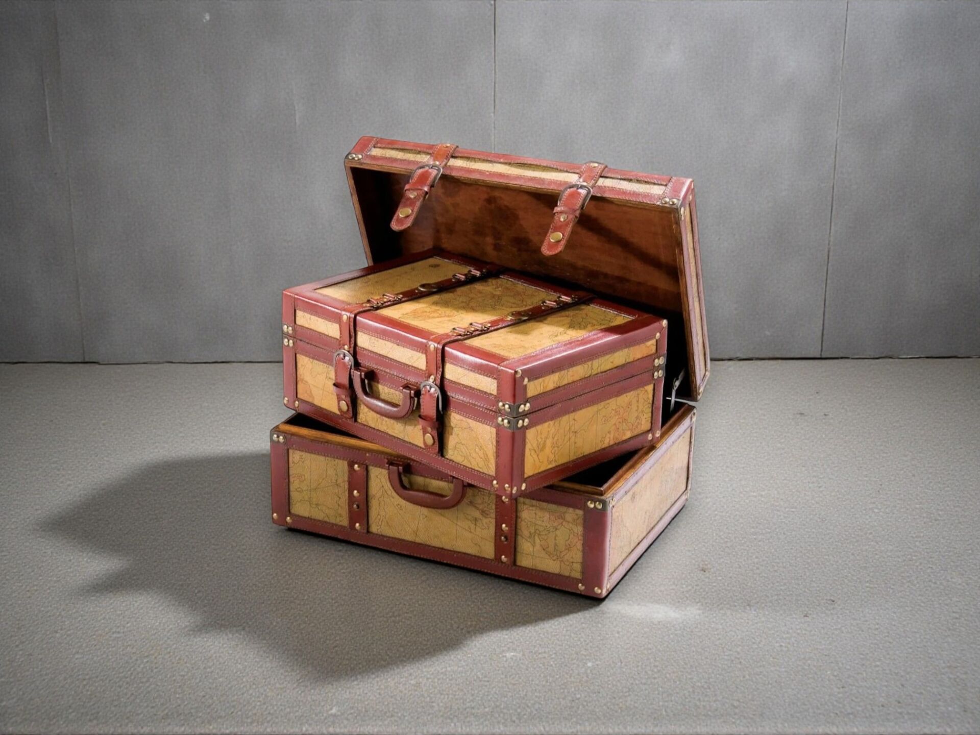 Vintage Tasarım Ahşap Bavul Sandık & Organizer (45 cm)