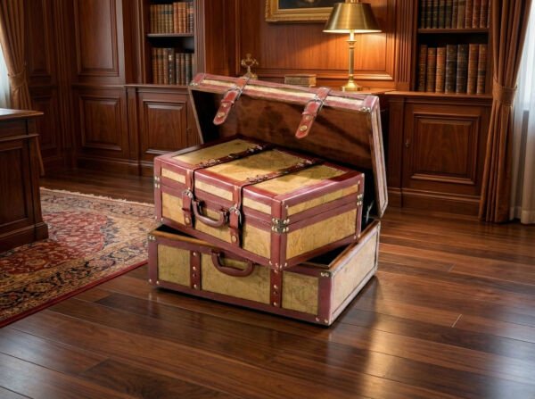 Vintage Tasarım Ahşap Bavul Sandık & Organizer (40 cm)