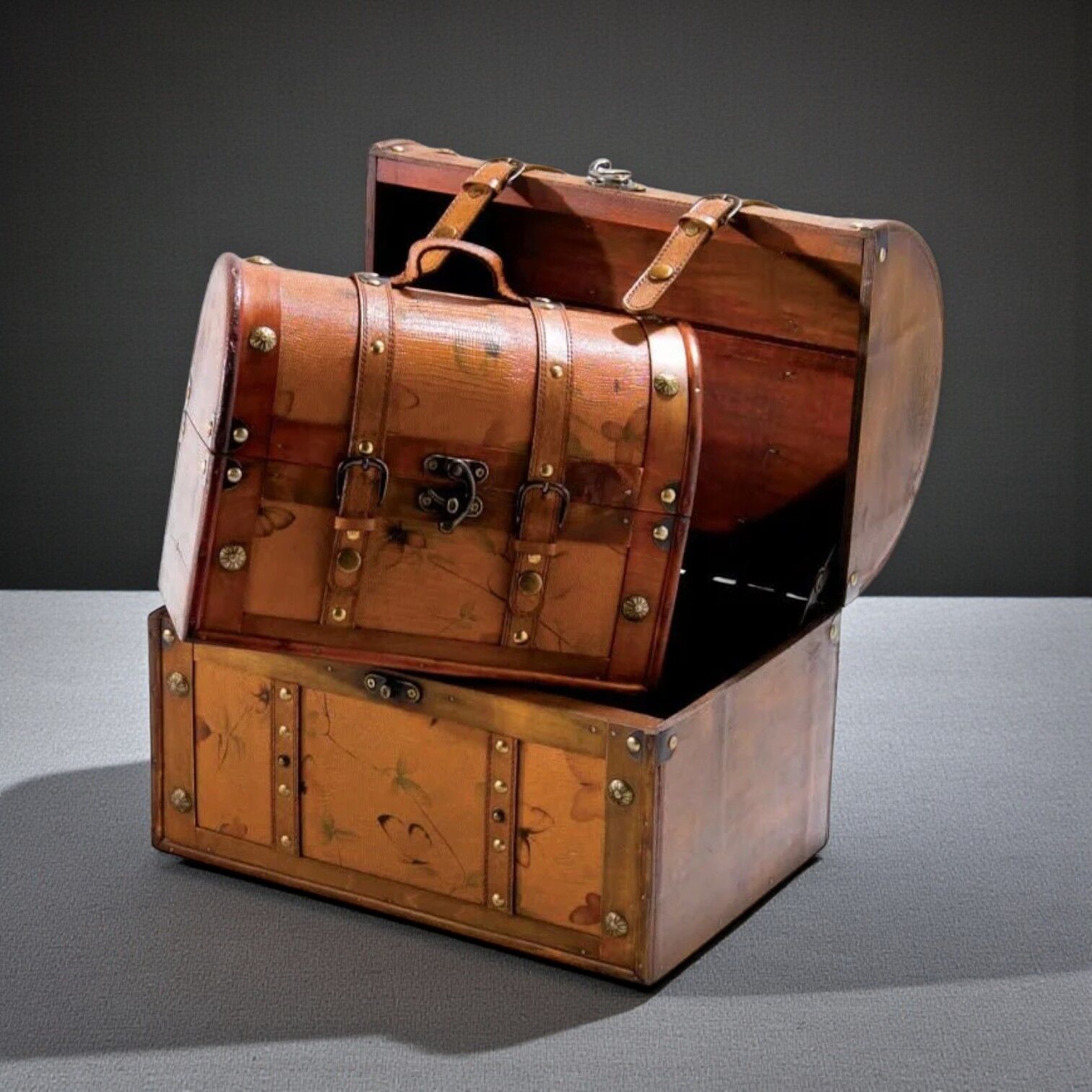 Dekoratif Ahşap Sandık  - 44cm