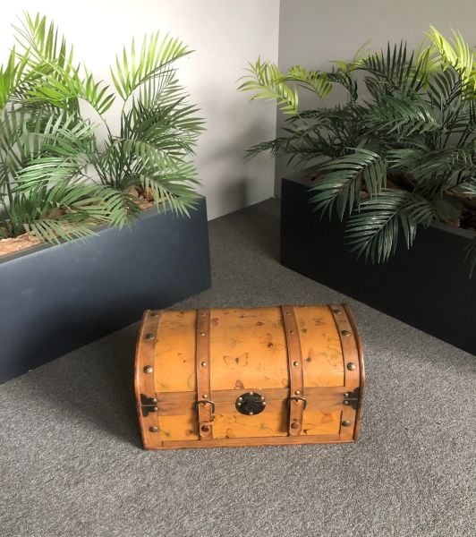 Dekoratif Ahşap Sandık, Hediye & Çeyiz Sandığı  - 44cm