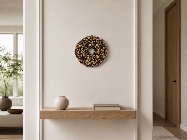 Kapı Süsü Dekoratif Çelenk Woodberry 20 cm | Duvar Dekoru