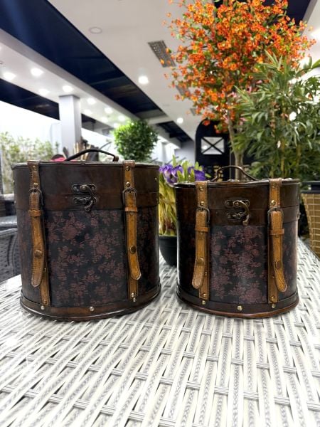 Dekoratif Eskitme Ahşap Sandık, Hediye Sandığı, Organizer  - 27cm