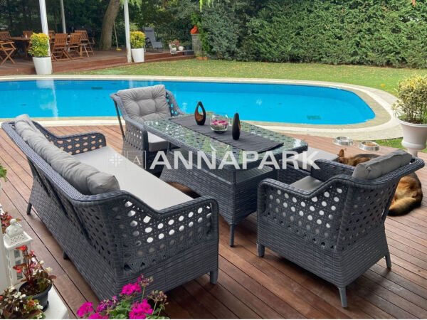 Verano Masalı Bahçe Oturma Grubu – Gri