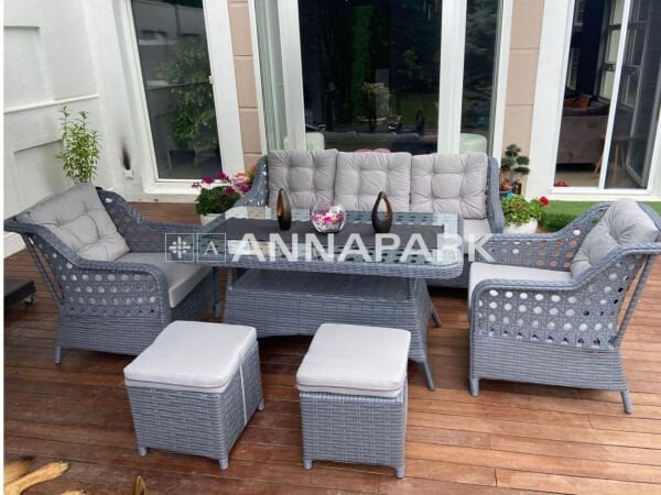 Rattan Masalı Bahçe Oturma Grubu Verano Gri