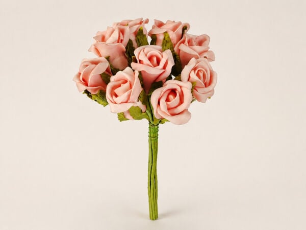 Yapay Gül Demeti 30 cm Pembe 9'lu