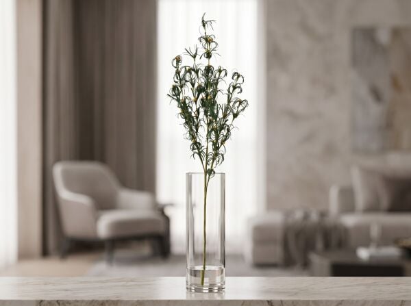 Dekoratif Yapay Çiçek Dalı Yeşil Sarı Çiçekli – Uzun Vazo Çiçeği (80 cm) - GH4311