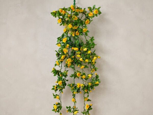 Yapay Sarmaşık Sarı Gül 80 cm