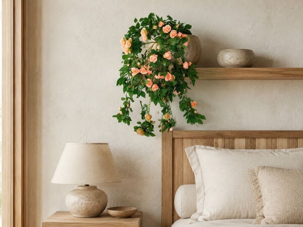 Yapay Sarmaşık Somon Pembe Gül 50 cm