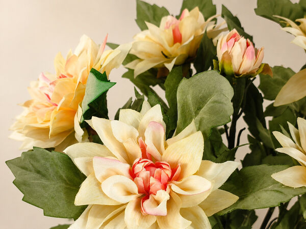 Yapay Yıldız Çiçeği Demeti 55 cm Krem Pembe