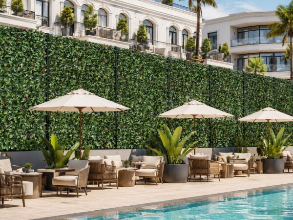Yapay Sarmaşık Çit Dikey Bahçe Alev Çalısı Dış Mekan UV Korumalı