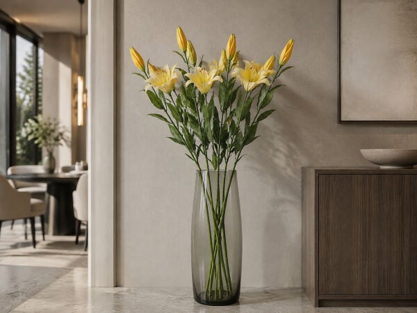 Yapay Lilyum Zambak Dalı 100 cm Sarı