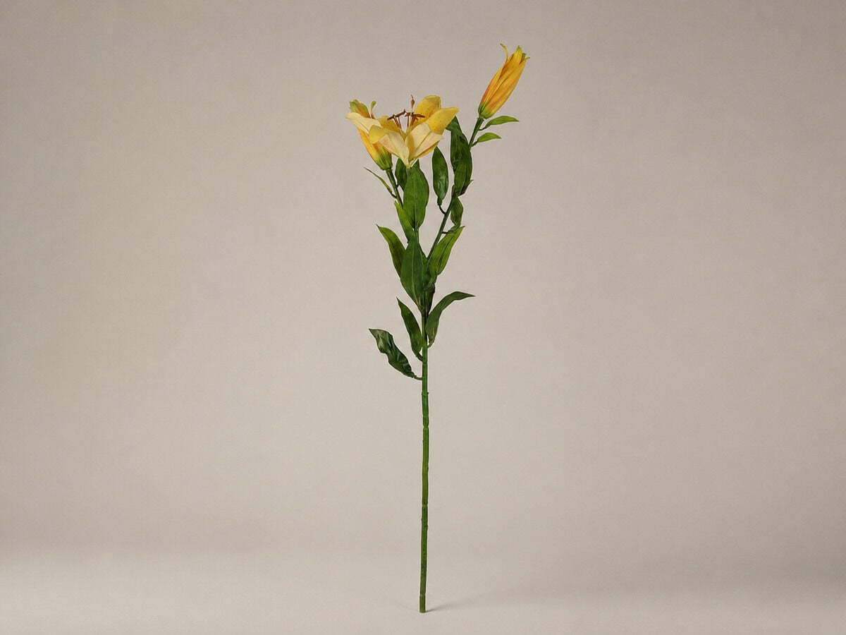 Yapay Lilyum Zambak Dalı 100 cm Sarı