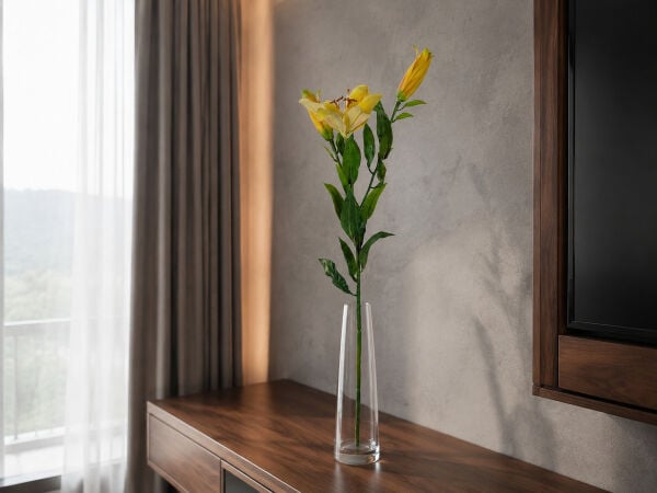 Yapay Lilyum Zambak Dalı 100 cm Sarı