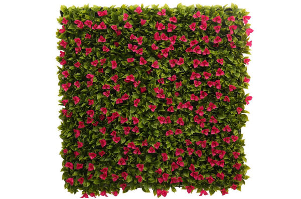 UV Korumalı Yapay Sarmaşık Çit ve Dikey Bahçe Plakası 50x50 cm - Begonvil