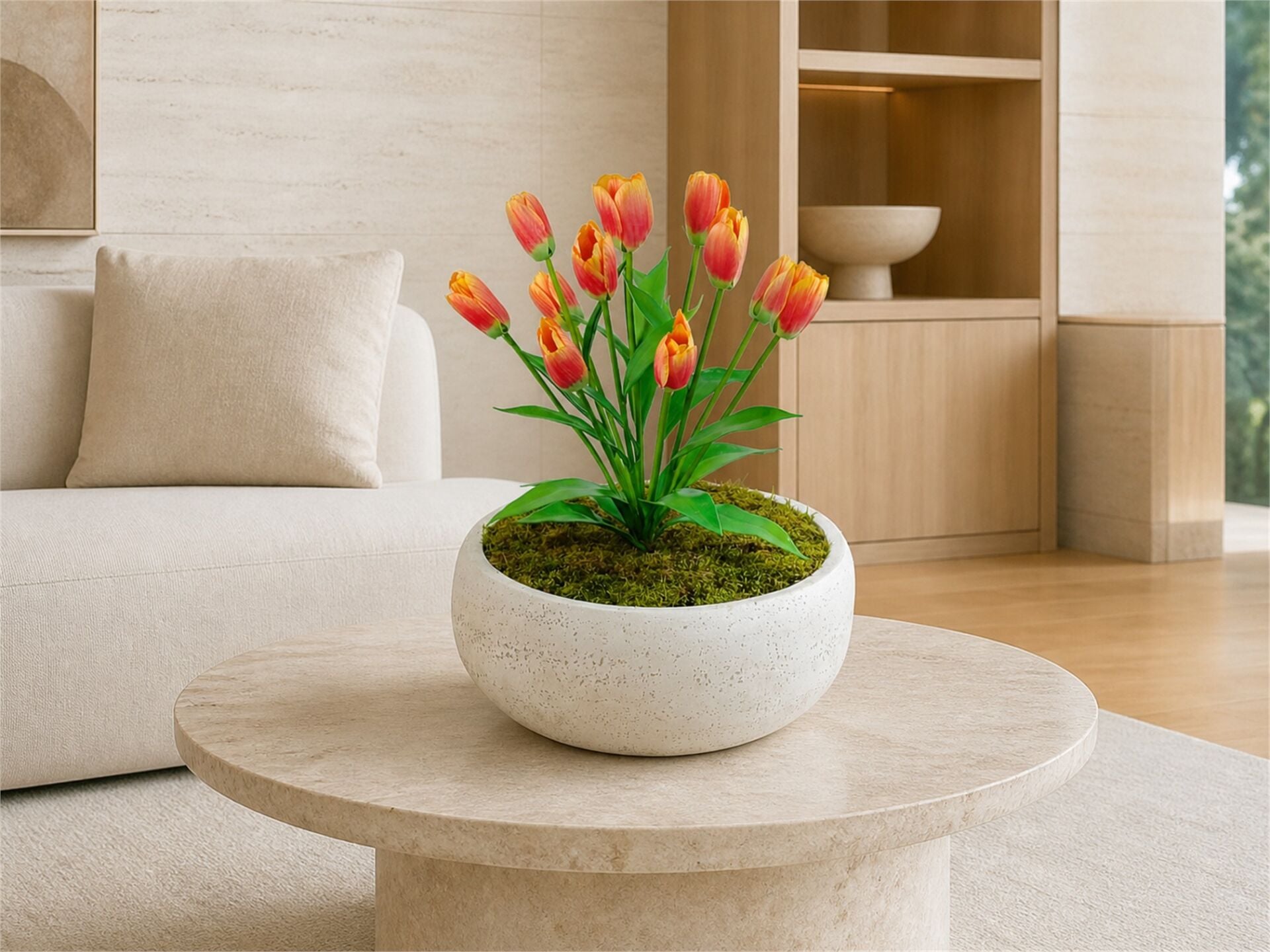Yapay Lale Aranjmanı 60 cm – Büyük Fiber Saksılı