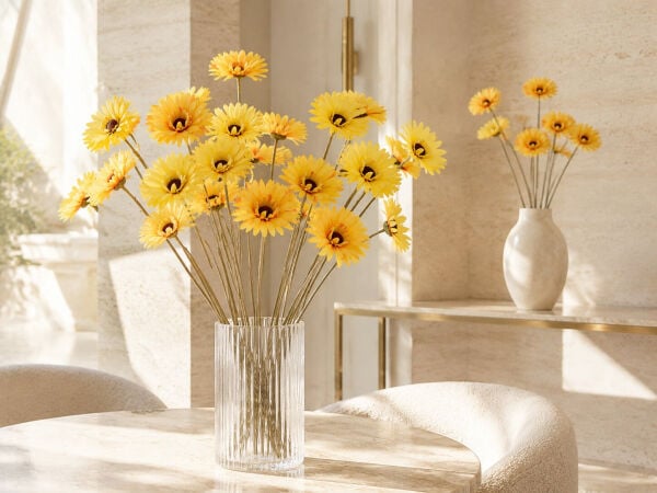 Yapay Gerbera Papatya 55 cm Sarı