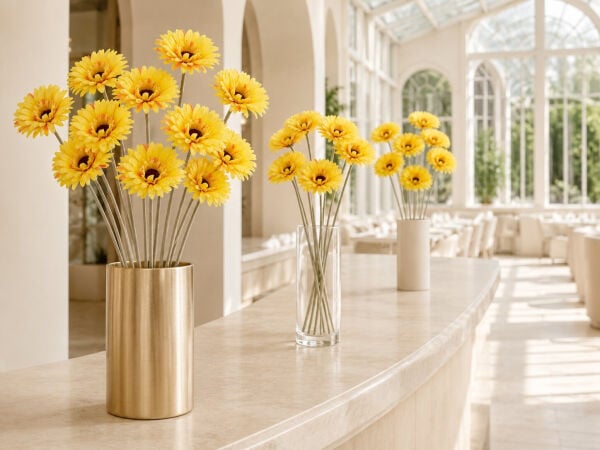 Yapay Gerbera Papatya 55 cm Sarı