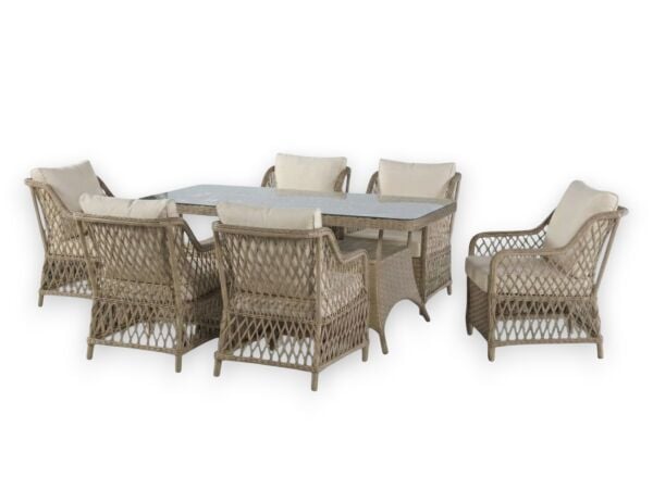 Rattan Bahçe Masa Sandalye Takımı Aspendos Kahverengi