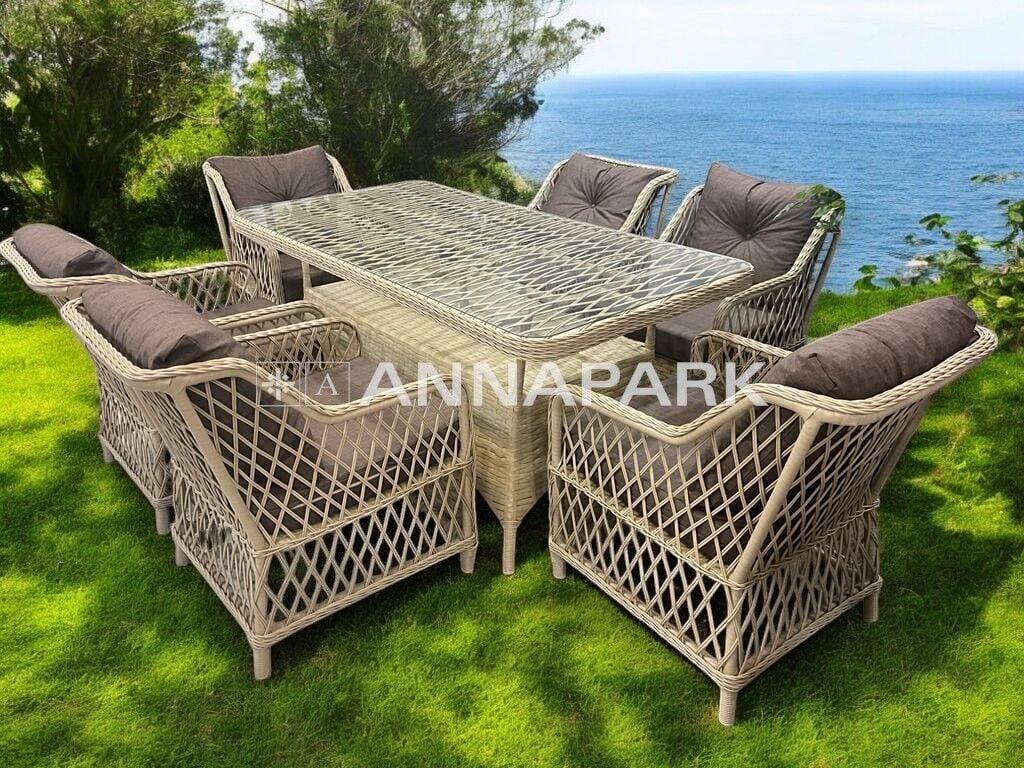 Aspendos Rattan Balkon Bahçe Masa Sandalye Takımı