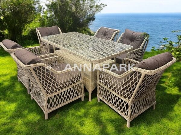 Aspendos Rattan Balkon Bahçe Masa Sandalye Takımı