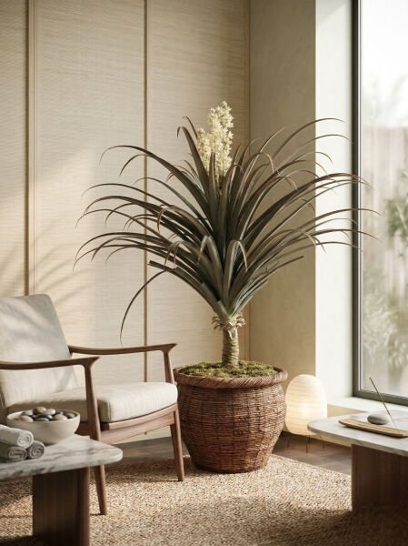 Hasır Saksılı Tropikal Yapay Ağaç (160 cm)